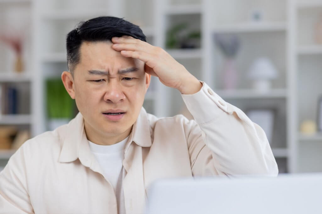 a man stressing out
